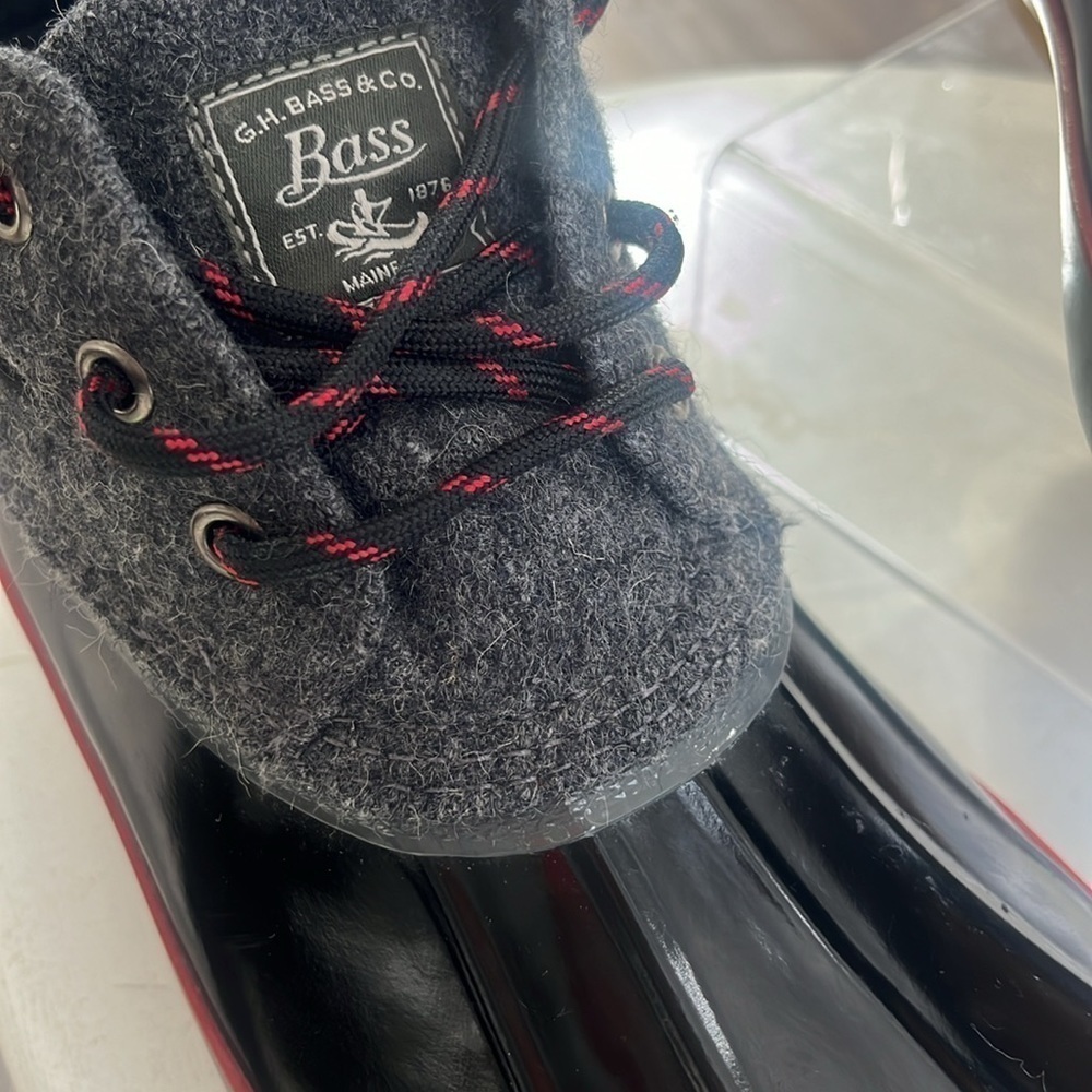Bass Mandarin spring rain duck short ankle boots size 8 waterproof gray black - Picture 2 of 9